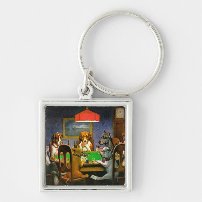 C. M. Coolidge Hogs Pets Poker Cards Spaß Destinat Schlüsselanhänger (Vorne)