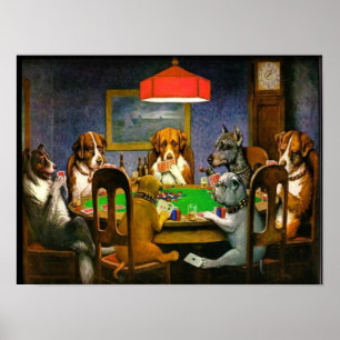 C.M. Coolidge Hunde Poker spielen Poster