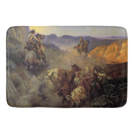 C M Russell Der Vintage Western Cowboy im Ohr Badematte