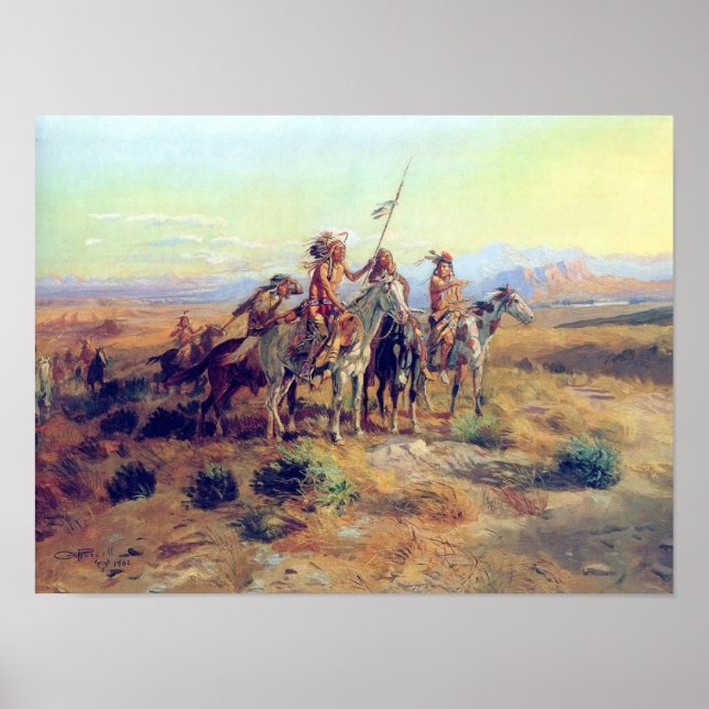 C M Russell The Scouts Fine Art Print Poster (Vorne)
