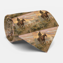 C M Russell Wagon Boss Vintager Western Cowboy Krawatte