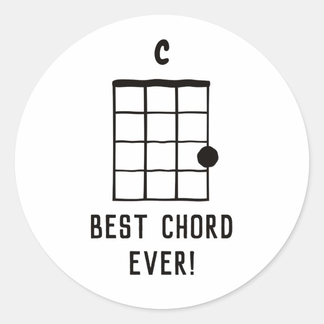 C Major Best Chord Ever Ukulele Lover Runder Aufkleber (Vorderseite)