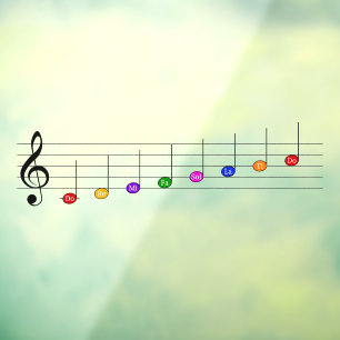C Major Scale in Solfeggio Kinder Musikkompetenz Fensteraufkleber