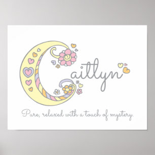 C monogram art Caitlyn girls name meint poster