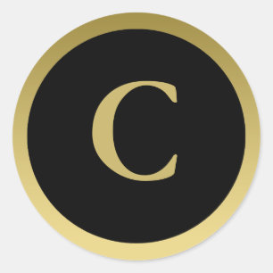 C: Monogram C Elegangold und Schwarz Aufkleber