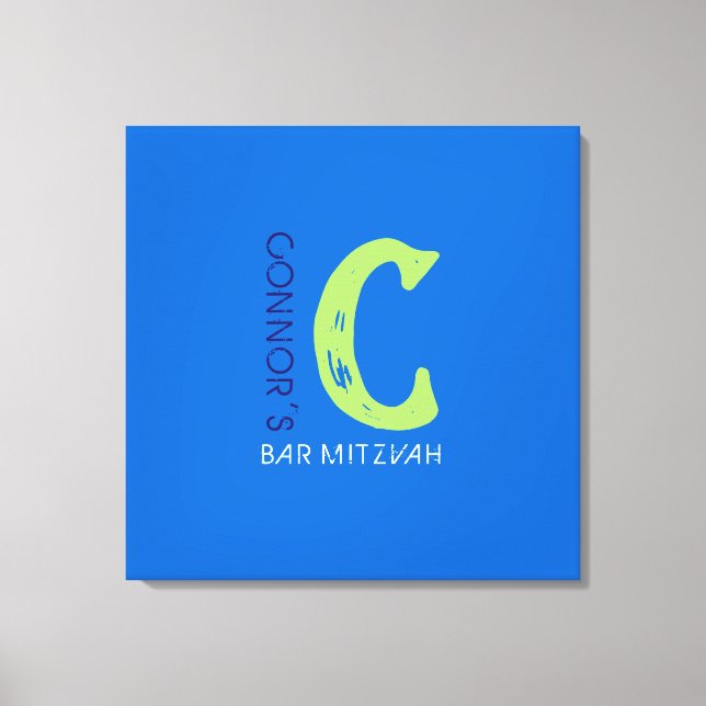 C Monogram erste Bar Bat Mitzvah Sign-In-Board Leinwanddruck (Vorderseite)