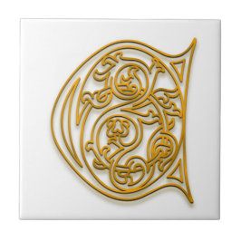 C Monogram "Irish Gold" Keramik Tile Fliese