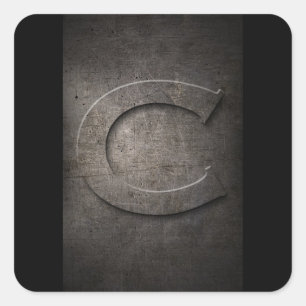 C Monogram Stickers aus Metall