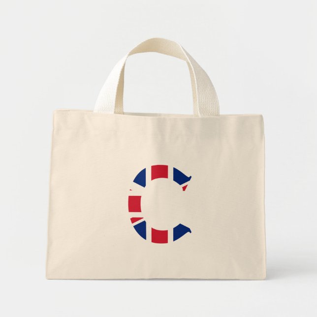 C Monogram überlagert sich auf der Flagge der Unio Mini Stoffbeutel (Vorne)