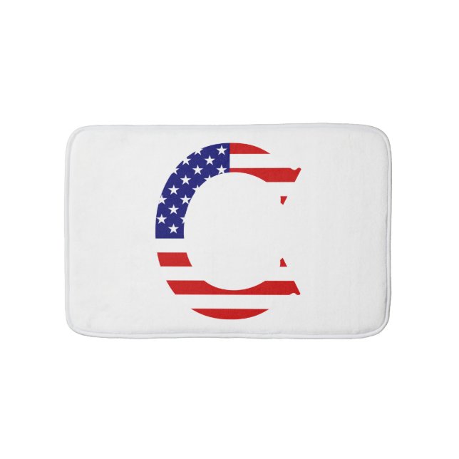 C Monogram überlagert sich auf der Flagge der USA Badematte (Vorderseite)