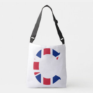 C Monogram überlagert sich auf UniJack Flag cbcnt Tragetaschen Mit Langen Trägern