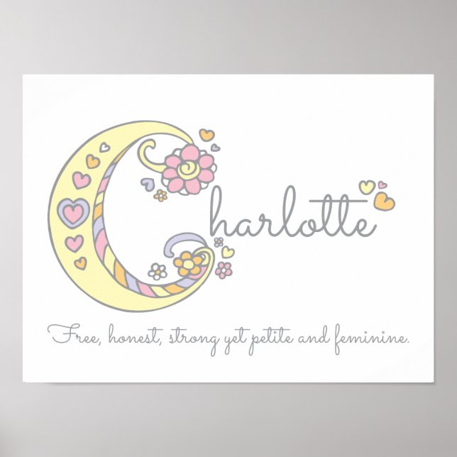 C monogramm art Charlotte girls name meint poster (Vorne)