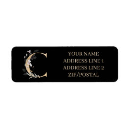 C Monogramm Personalisiertes florales Etikett