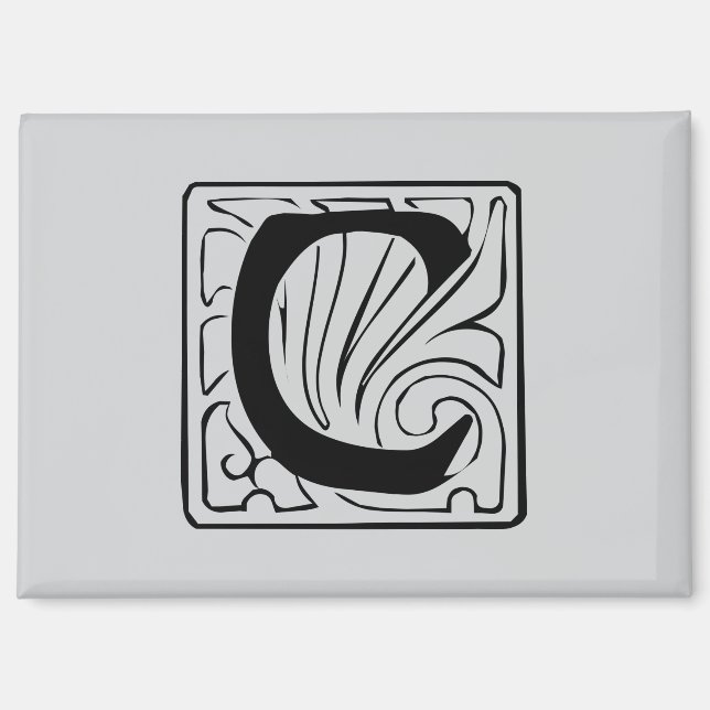 C Monogramm schwarz Magnet (Vorderseite)