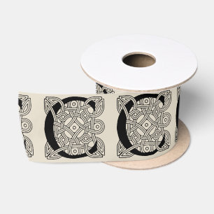 C-Monogramm Vintage-Keltischer-Knoten-Druck Satinband