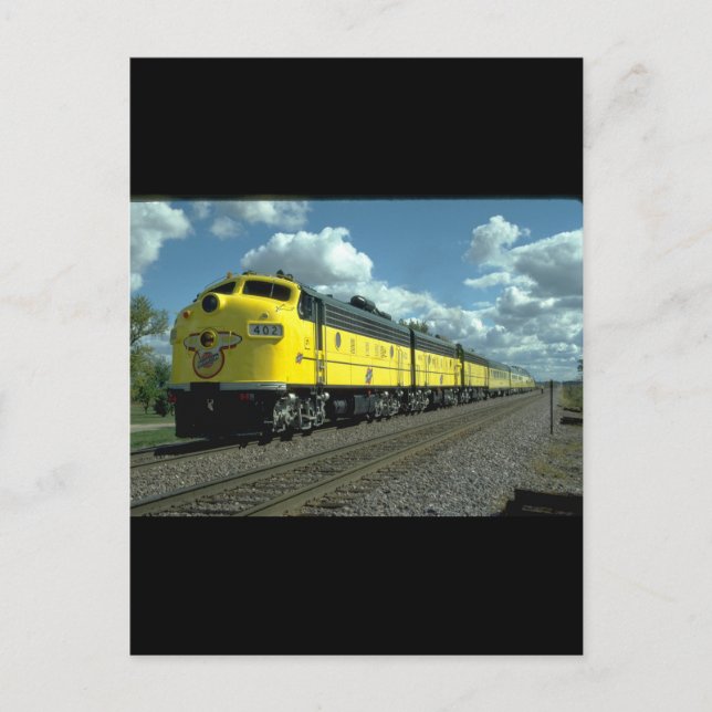 C&N EMD F-7A #402 mit Passagier_Trains Postkarte (Vorderseite)