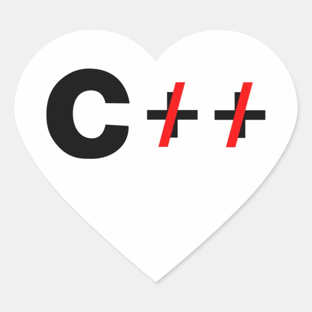 C, nicht C++ Herz-Aufkleber (Vorderseite)