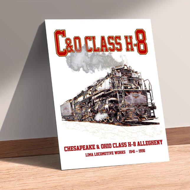 C&O Class H-8 2-6-6-6 Allegheny Steam Locomotive Poster (C&O Class H-8 2-6-6-6 Allegheny Steam Locomotive. Poster)