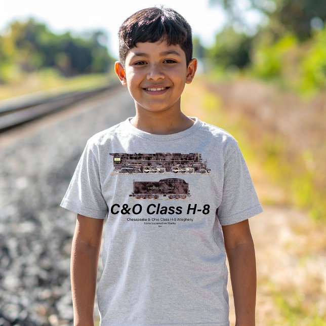 C&O Class H-8 Allegheny Steam Locomotive Profile T-Shirt (C&O Class H-8 2-6-6-6 Allegheny Steam Locomotive. Boy Basic T-Shirt)