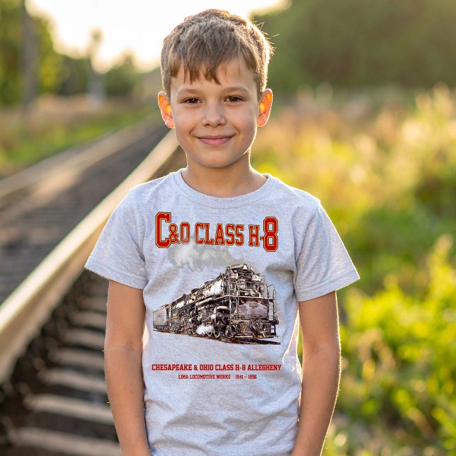 C&O-Klasse H-8 2-6-6-6 Allegheny-Dampflokomotive T-Shirt (C&O Class H-8 2-6-6-6 Allegheny Steam Locomotive. Boy Basic T-Shirt)