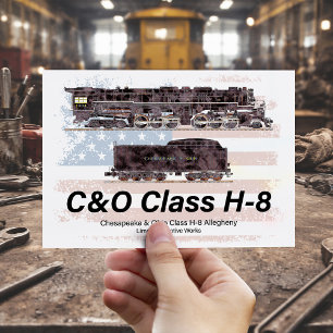 C&O-Klasse H-8 Allegheny-Lokomotive - Amerikanisch Postkarte