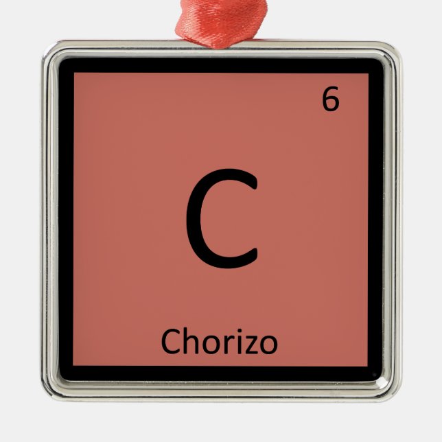C - Periodisches Symbol für Chorizo-Chemie Silbernes Ornament (Vorne)