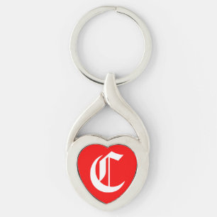 "C" Red Heart Schlüsselanhänger