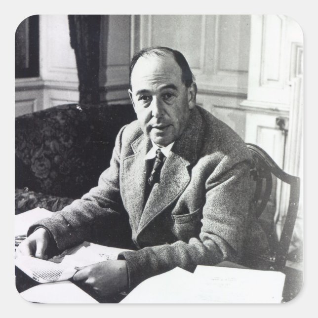 C.S. Lewis Quadratischer Aufkleber (Vorderseite)