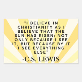 C.S. Lewis quote sticker- Christianity Rechteckiger Aufkleber