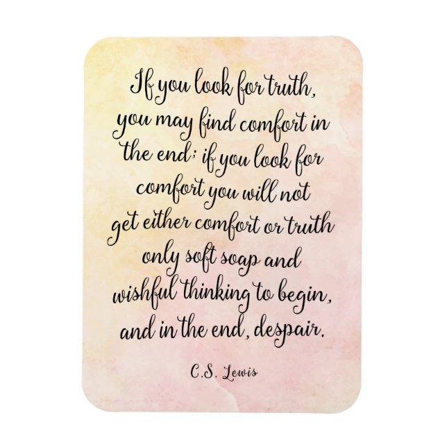 C.S. Lewis Truth Quote Art Print Magnet (Vertikal)