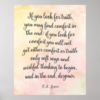 C.S. Lewis Truth Quote Art Print Poster