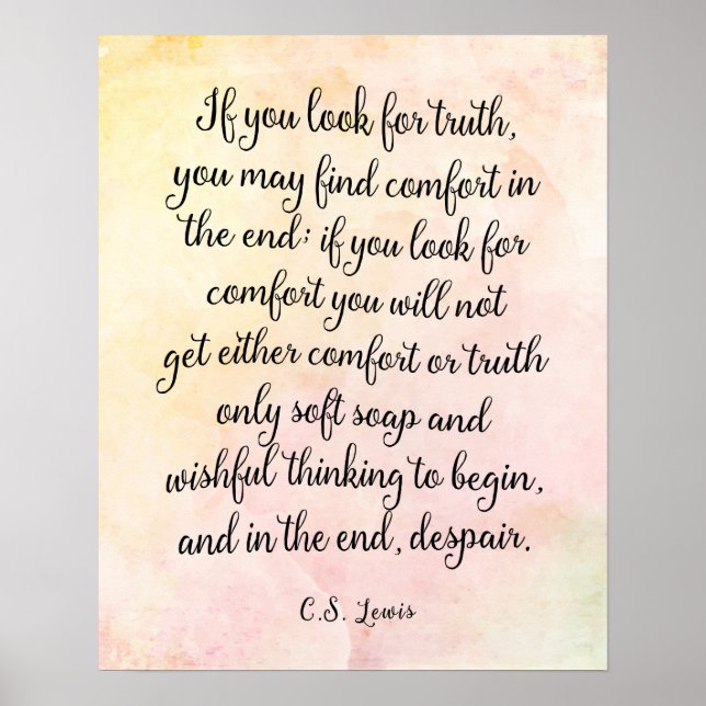 C.S. Lewis Truth Quote Art Print Poster (Vorne)
