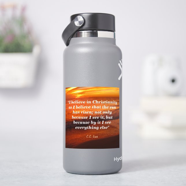 C. S. Lewis Zitat zum Christentum Aufkleber (HydroFlask)