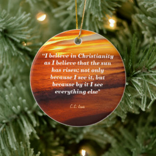 C. S. Lewis Zitat zum Christentum Keramik Ornament