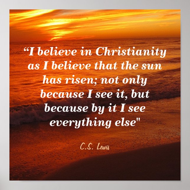 C. S. Lewis Zitat zum Christentum Poster (Vorne)