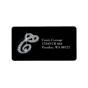 C-Script-Bezeichnung "Diamant Bling" Adressaufkleber