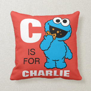 C steht für Cookie Monster Füge Deinen Namen hin Kissen