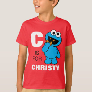 C steht für Cookie Monster   Namen hier eintragen T-Shirt