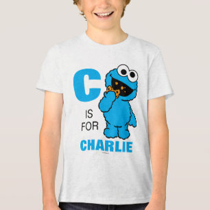 C steht für Cookie Monster   Namen hier eintragen Tri-Blend Shirt