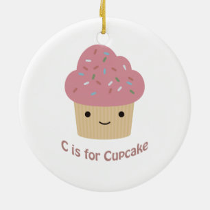 C steht für Cupcake Keramikornament