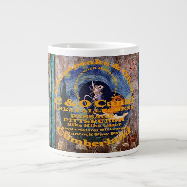 C und O Canal Great Allegheny Gap Cycling Bicycle Jumbo-Tasse (Vorderseite)