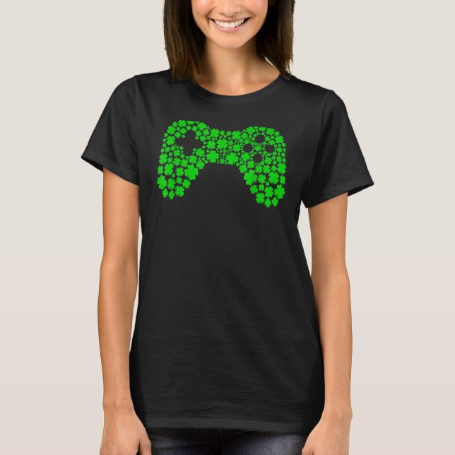 C Video Game Controller St Patrick's Day Boys Gam T-Shirt (Vorderseite)
