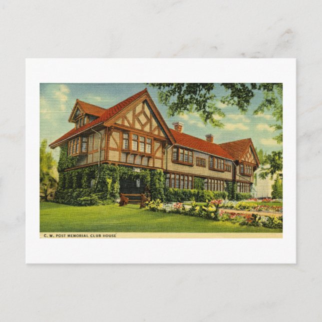 C.W. Post Clubhouse Battle Creek, Michigan Postkarte (Vorderseite)