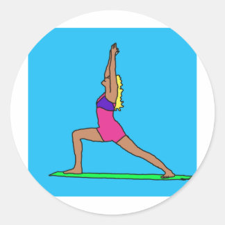 C Warrior Pose.jpg Runder Aufkleber