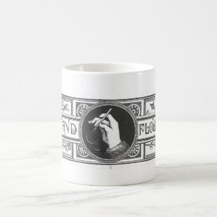 ca.1880er Jahre FEDER SCHWUNG VINTAGE! ALT! MALERI Kaffeetasse