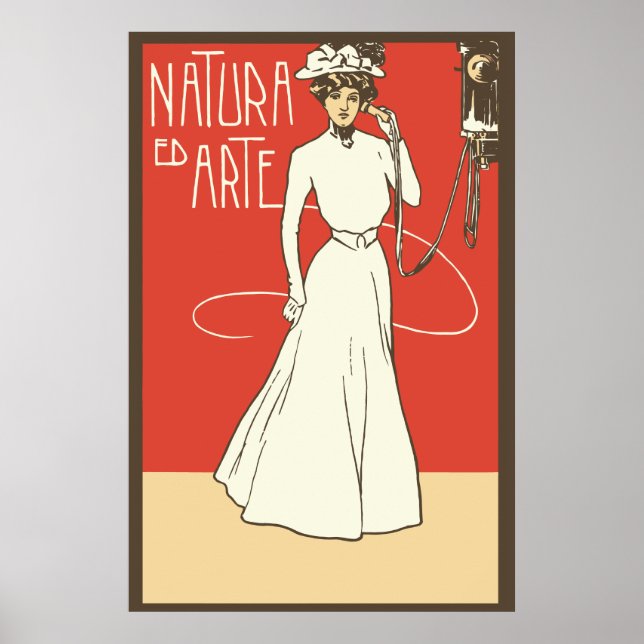 ca. 1900 Vintage italienische Ladys' Fashion Poster (Vorne)
