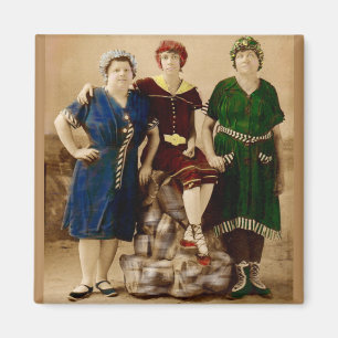 ca. 1910 Atlantic City Badeschönheiten RPPC Magnet