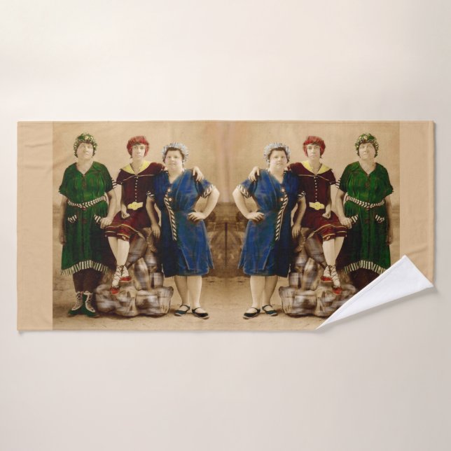 ca. 1910 Beauty Print Badhandtuch Set (Badehandtuch)