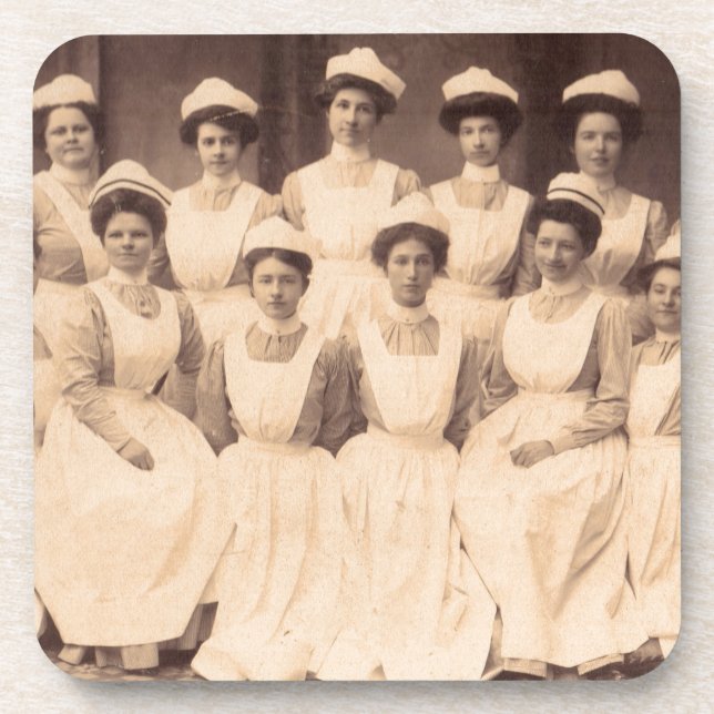 ca. 1914 Absolventen der Krankenpflegerschule Untersetzer (Vorderseite)