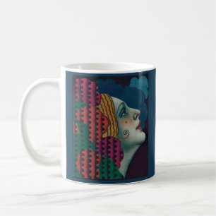 ca. 1930 Art Deco Frauen Druck Kaffeetasse